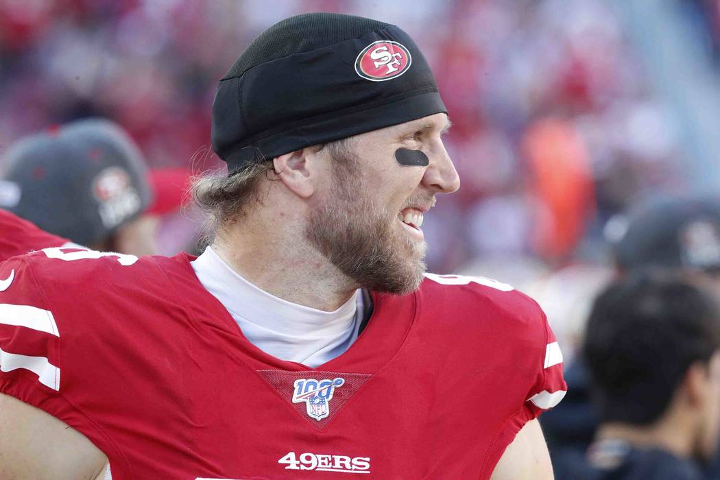 San Francisco 49ers long snapper Kyle Nelson against the Arizona Cardinals during an NFL footba ...