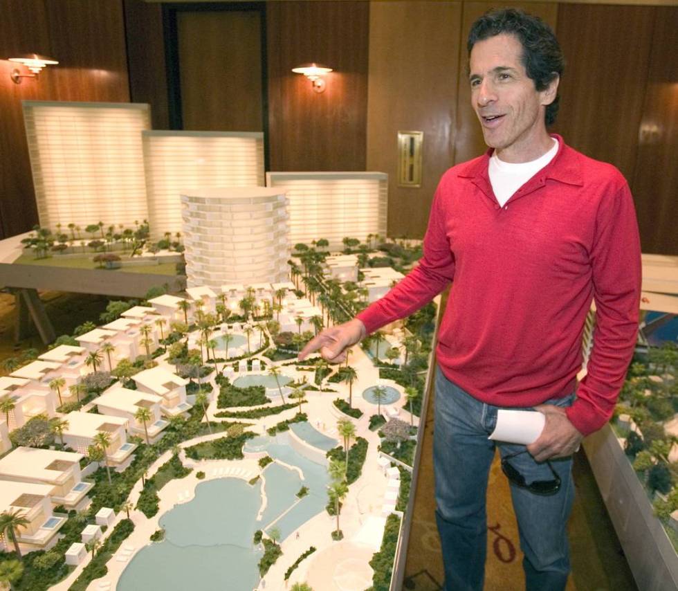 Peter Morton discusses the expansion of the Hard Rock Hotel during a press conference on Saturd ...