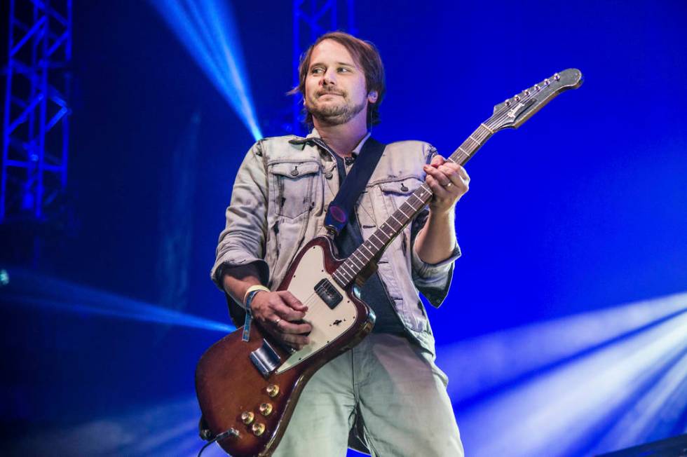Brian Aubert of Silversun Pickups performs during KROQ's Almost Acoustic Christmas on Dec. 12, ...