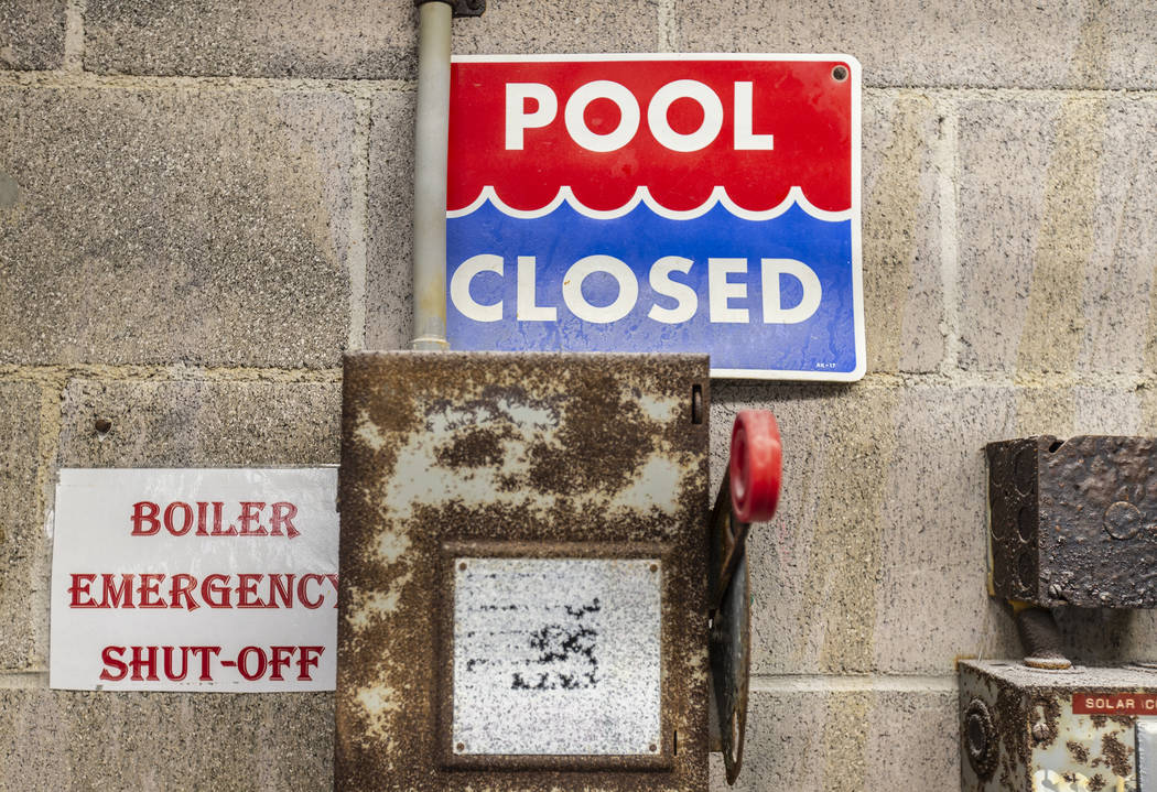 Rusty, outdated equipment in the pump room at Boulder City Pool Thursday, Jan. 16, 2020, in Bou ...