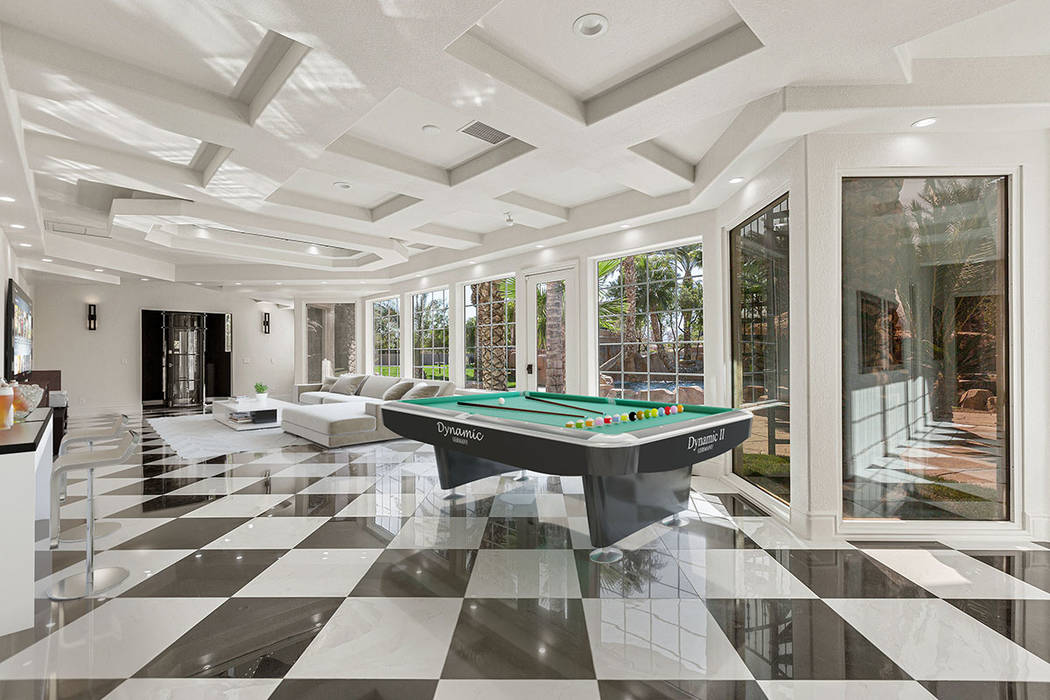 The home has a two-story, 3,000-plus-square-foot entertainment wing. (Red Luxury Real Estate)