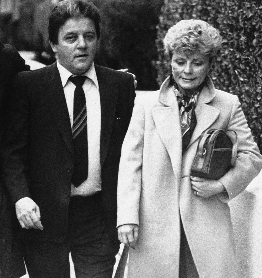 Mobster Anthony Spilotro with his wife, Nancy, at his racketeering trial in Las Vegas. (AP Phot ...