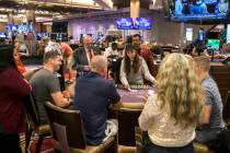 Gambers play blackjack at SLS Las Vegas on Thursday, May, 30, 2019, in Las Vegas. (Benjamin Hag ...