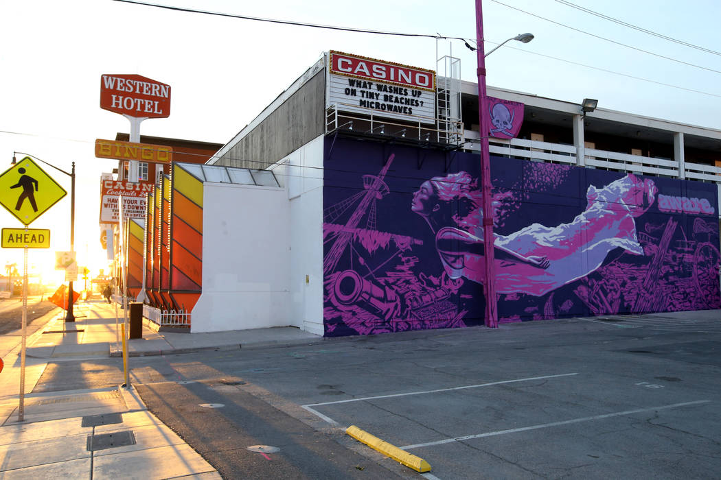 The mural "Mermaids Don't Wear Skirts," collaboration between street artists Aware and Bandit, ...