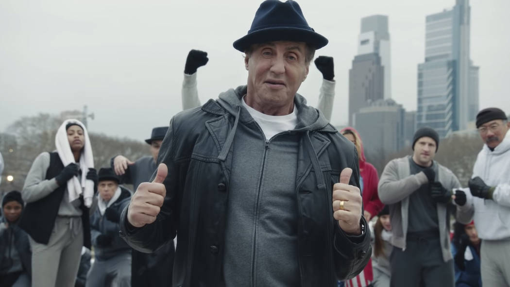 This undated image provided by Facebook shows Sylvester Stallone in a scene from the company's ...