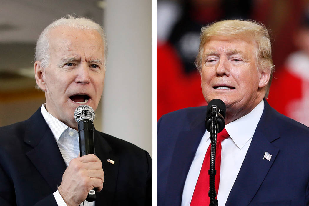 Former Vice President Joe Biden, left, ran second only to President Donald Trump in itemized ca ...