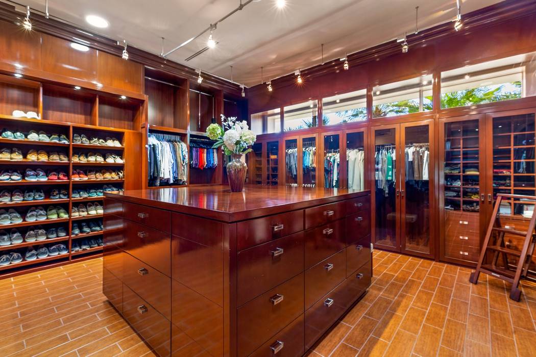 The 400-square foot closet has mahogany built-ins. (Ivan Sher Group)