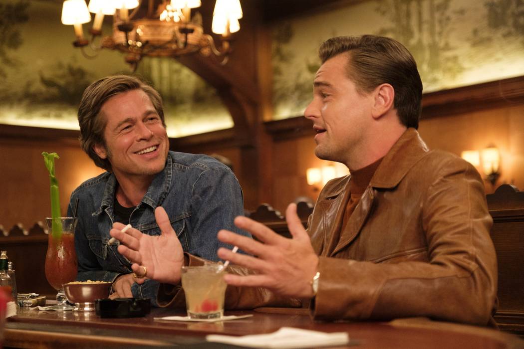 Brad Pitt and Leonardo DiCaprio star in "Once Upon a Time in Holywood." ONCE UPON TIME IN HOLLY ...
