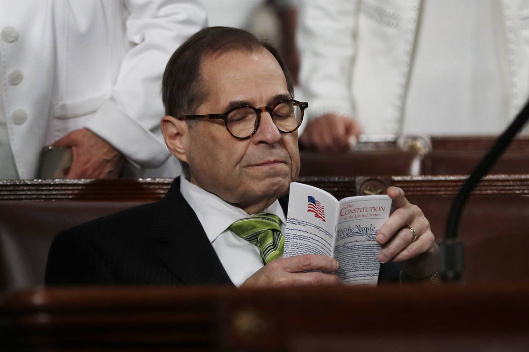 House impeachment manager and Judiciary Committee Chairman Rep. Jerrold Nadler, D-N.Y., sits in ...