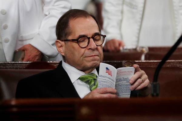 House impeachment manager and Judiciary Committee Chairman Rep. Jerrold Nadler, D-N.Y., sits in ...