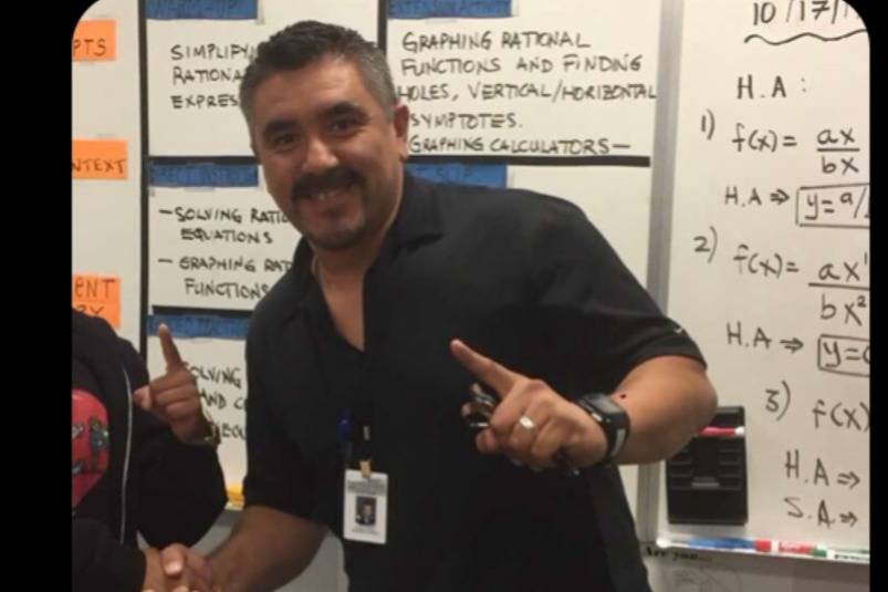 Jose Israel Ramirez Gamez, a math teacher and graduation advocate at Spring Valley High School, ...