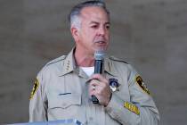 Sheriff Joseph Lombardo speaks during the official grand opening for the new Summerlin Area Com ...