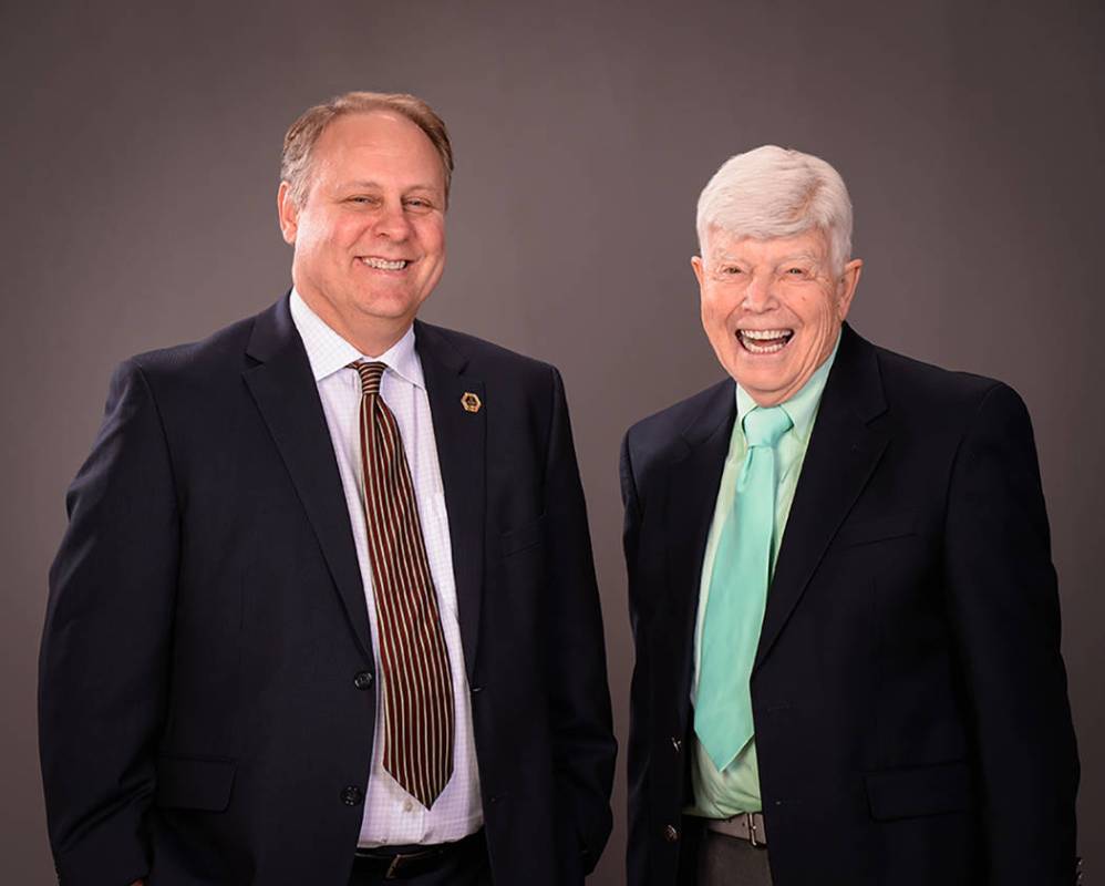 Executive producer Frank Mack, left, with festival founder Fred Adams. (Utah Shakespeare Festival)