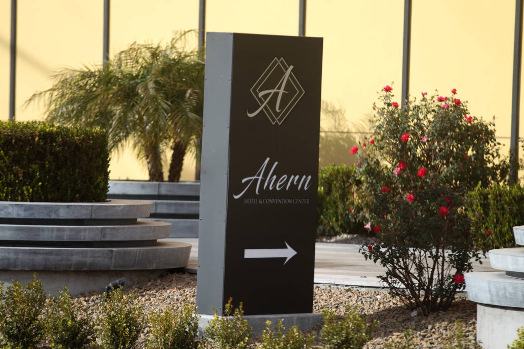 Signage for Ahern Hotel and Convention Center, formerly the Lucky Dragon, in Las Vegas, Wednesd ...