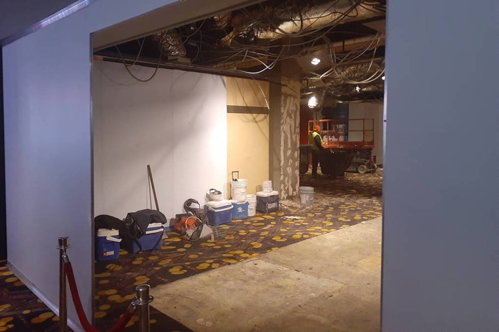 Remodeling work is being done Tuesday, Feb. 4, 2020, at the D Las Vegas. (Tony Garcia/Las Vegas ...