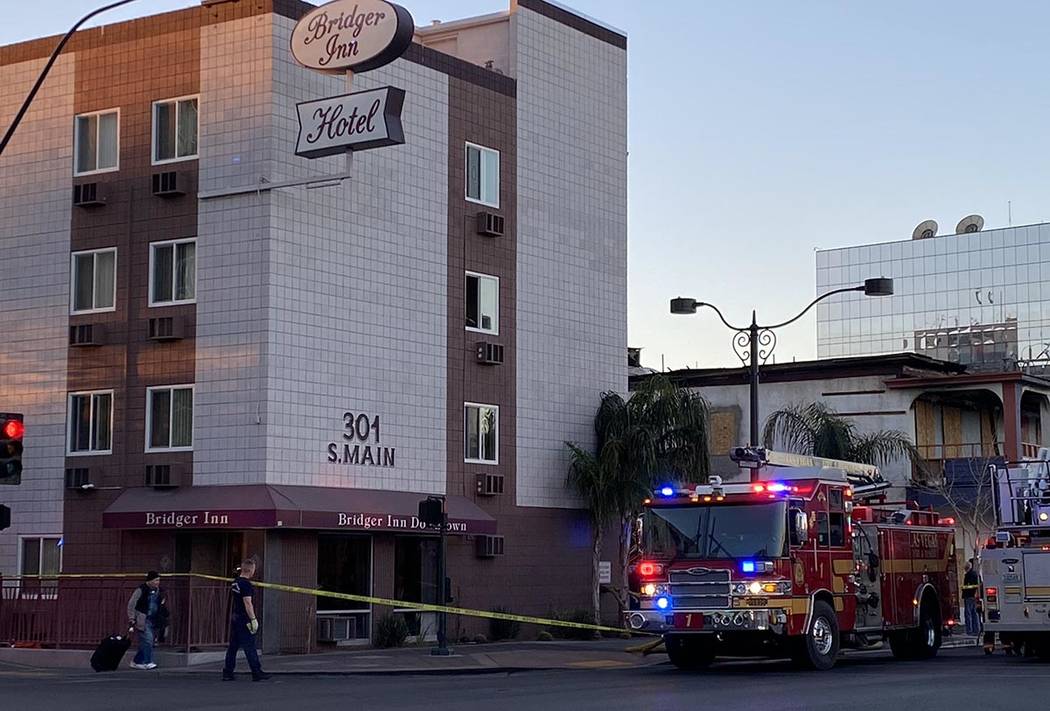 One person was taken to a hospital with a burn injury after a fire in a third-floor room at the ...