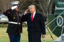 President Donald Trump arrives at the White House, Friday, Feb. 7, 2020, in Washington, from a ...