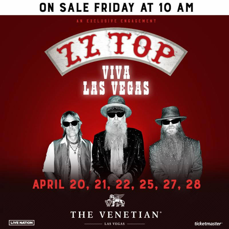 A promotional image for ZZ Top's five-show engagement at The Venetian Theater in April. (Live N ...