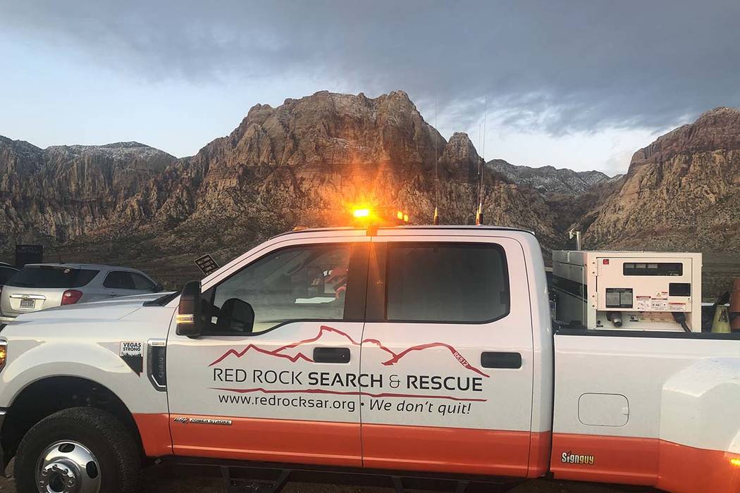 Red Rock Search & Rescue is involved in looking for a missing hiker at Red Rock Canyon Nati ...