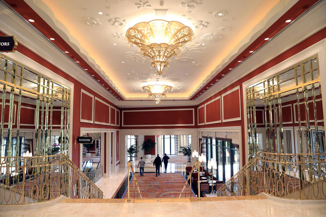 Mirrors line the walls of a hallway in the Wynn Las Vegas Conference Center, on Monday, Feb. 10 ...