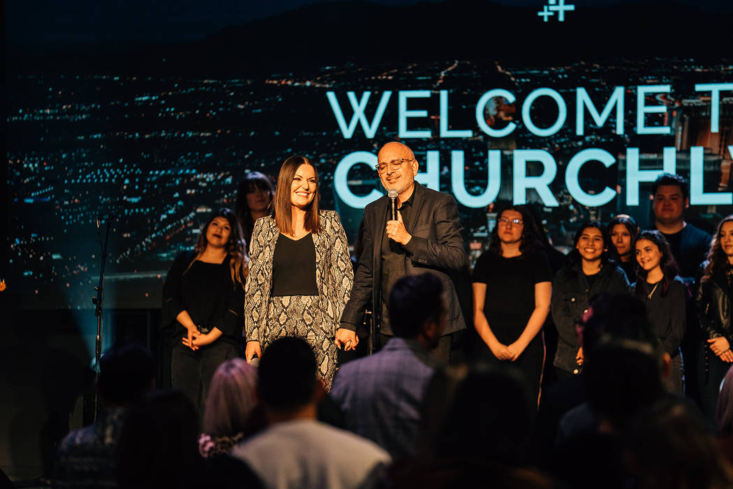 A dedication ceremony is held Jan. 26 for Church LV’s Green Valley campus on East Sunset Road ...