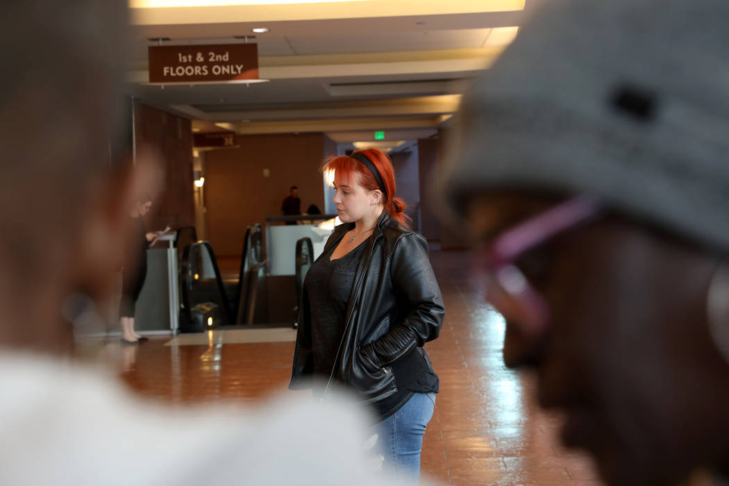 Displaced Alpine Motel Apartment tenant Scotti Hughes stands outside of the courtroom after a h ...