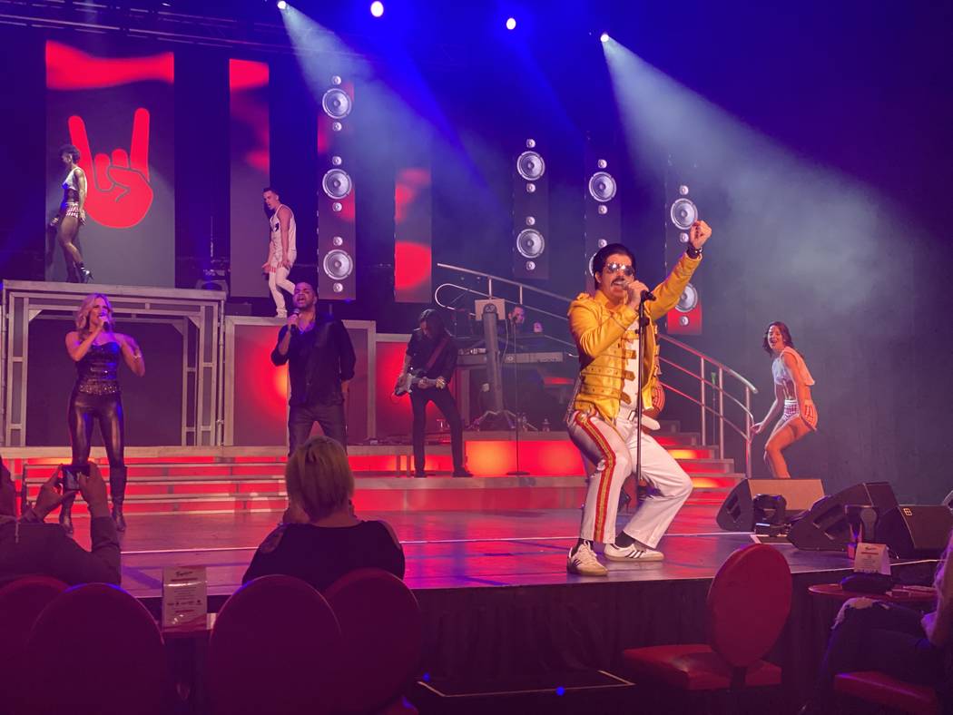 Fernando Castro as Freddie Mercury is shown in "Legends In Concert" on Monday, Feb. 10, 2020. ( ...