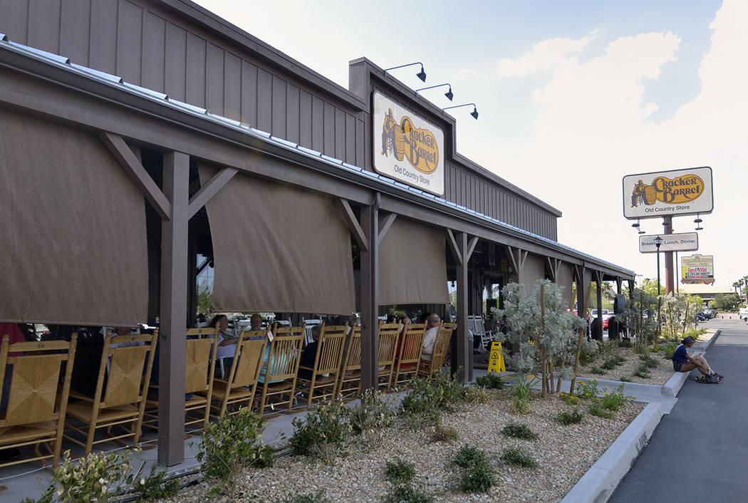 The exterior of Cracker Barrel is shown at 8350 Dean Martin Drive in Las Vegas on Friday, Aug. ...