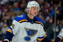 St. Louis Blues defenseman Jay Bouwmeester skates against the Colorado Avalanche during the thi ...