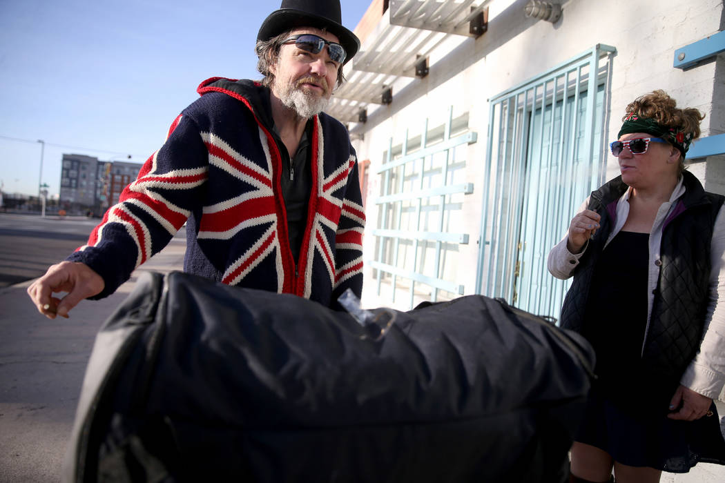 Earl Betts and Kerry Lavin before a free breakfast at St. Joseph's Catholic Church on North Nin ...