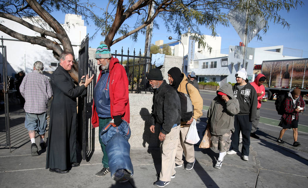 The Rev. Courtney Krier invites people for a free breakfast at St. Joseph's Catholic Church on ...