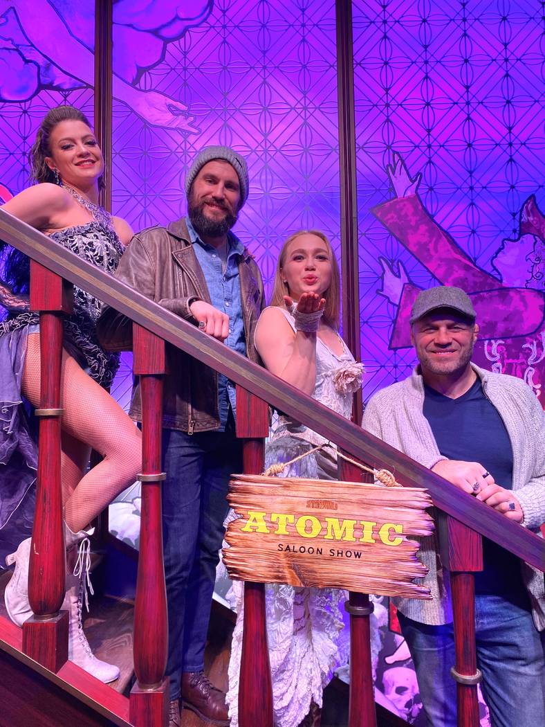 Randy Couture, far right, and his son, Ryan, are shown at the "Atomic Saloon Show" on Valentine ...