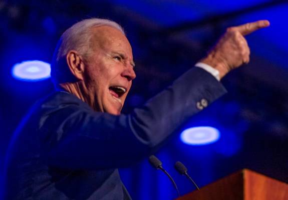 Former Vice President Joe Biden talks about the deregulation of gun manufacturers during the Cl ...