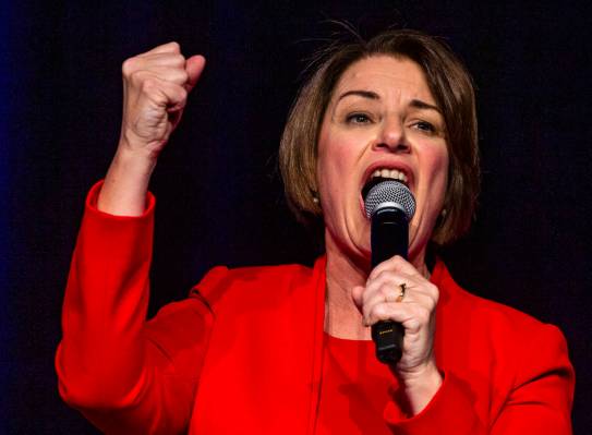 Sen. Amy Klobuchar, D-Minn.,talks about her drive to succeed during the Clark County Democrats ...