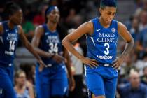 Danielle Robinson (3), seen as a member of the Minnesota Lynx in a July 2018 games against Las ...