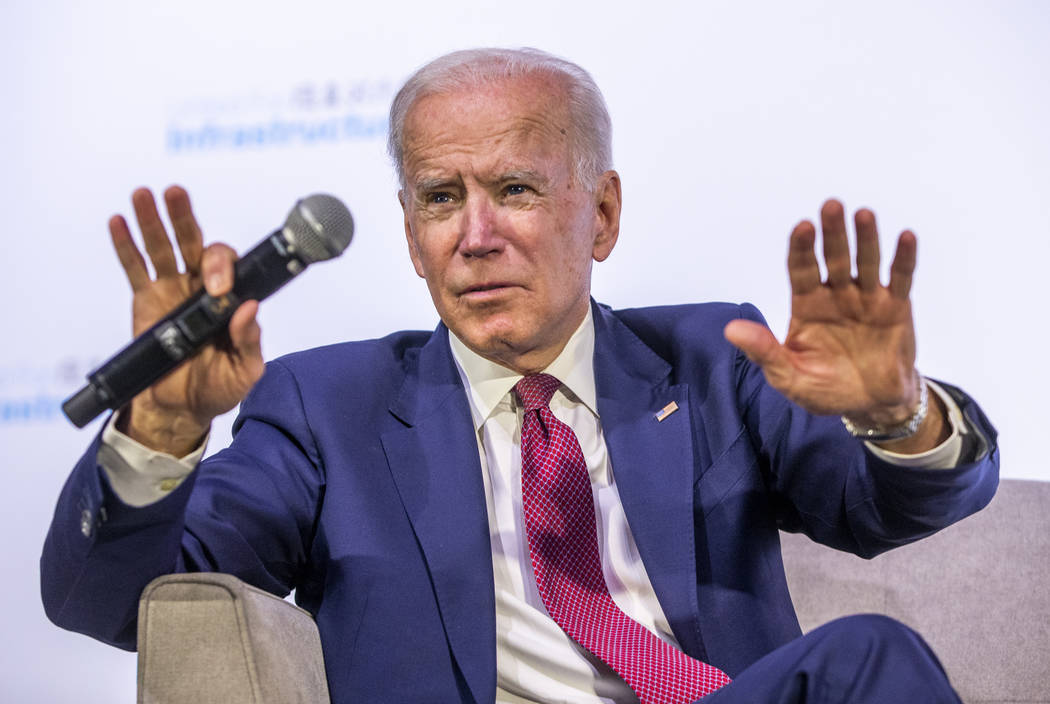 Former Vice President Joe Biden answers questions from The Wall Street Journal's Jeanne Cumming ...