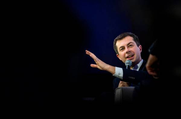 Former South Bend, Ind., Mayor Pete Buttigieg answers questions from The Wall Street Journal's ...