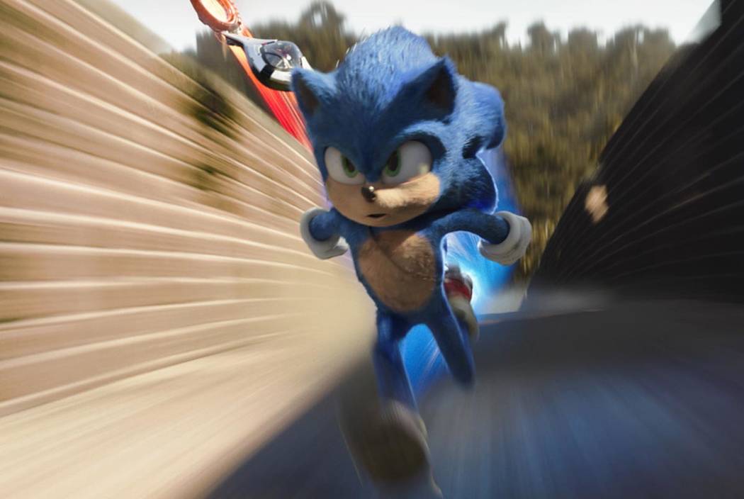 Sonic, voiced by Ben Schwartz, stars in a scene from "Sonic the Hedgehog ." (Paramount Pictures ...