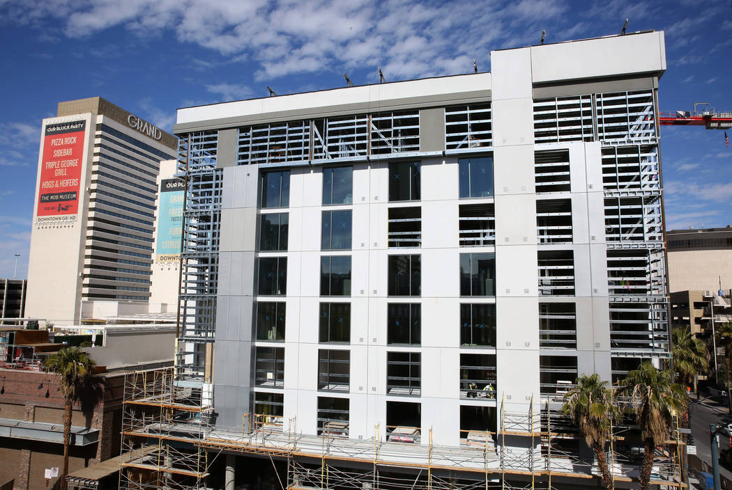 The Downtown Grand under construction at 206 N 3rd Street in downtown is seen on Tuesday, Feb. ...