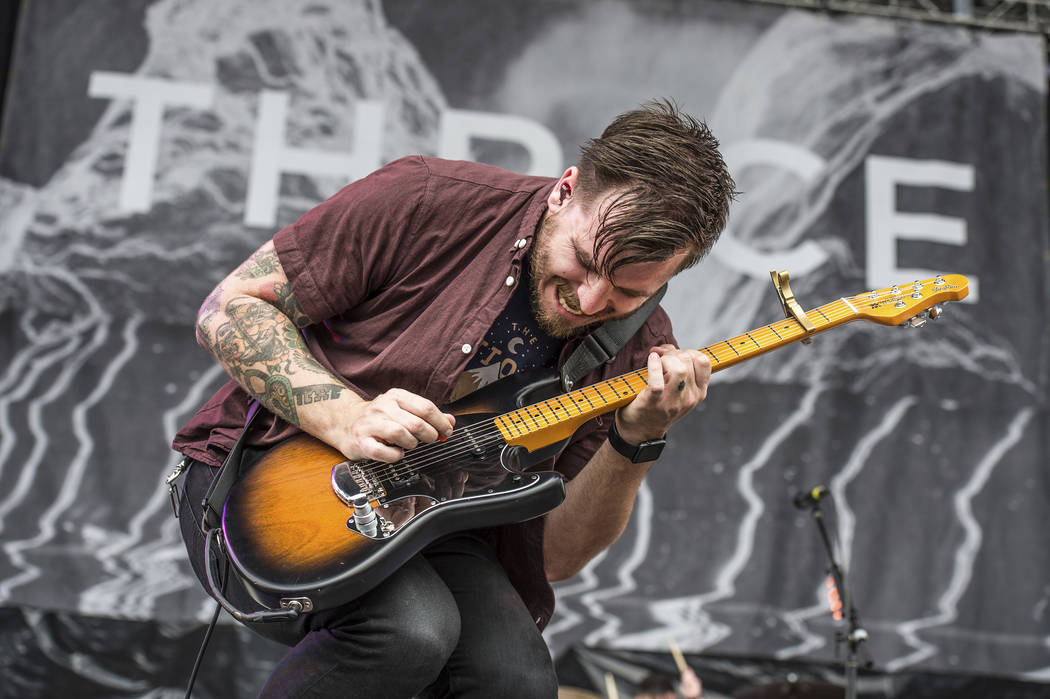 Dustin Kensrue of Thrice performs at Rock On The Range Music Festival on Friday, May 19, 2017, ...