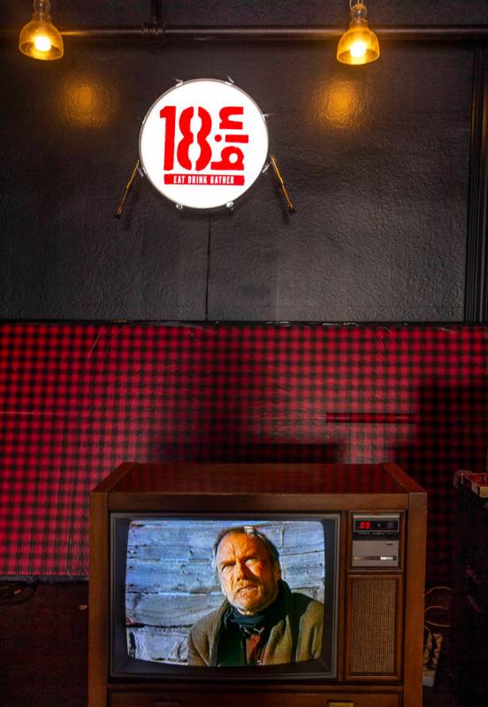 An old TV in the living room area of the 18bin restaurant and bar on Monday, Jan. 20, 2020, in ...