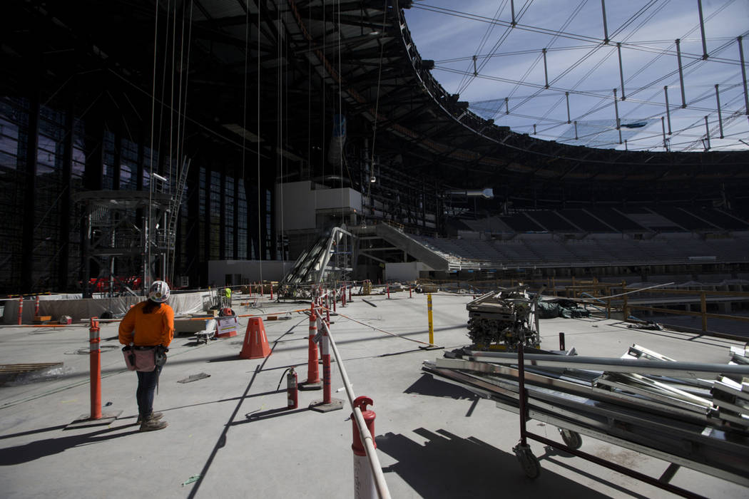 The Raiders Allegiant Stadium in Las Vegas, Tuesday, Feb. 18, 2020. (Erik Verduzco/Las Vegas Re ...