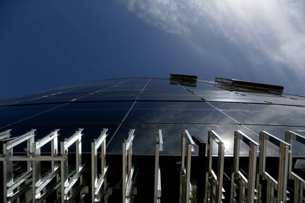 The outside of the Raiders Allegiant Stadium in Las Vegas, Tuesday, Feb. 18, 2020. (Erik Verduz ...