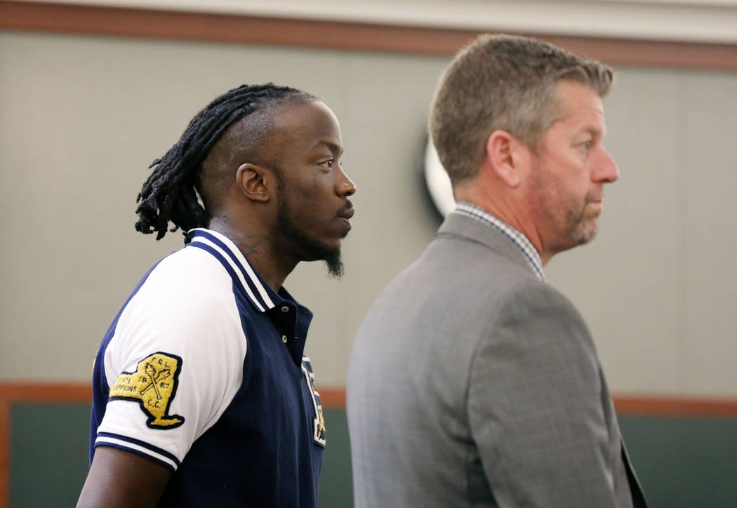 Durwin Allen, left, appears in court to set a new trial date with attorney Peter S. Christians ...