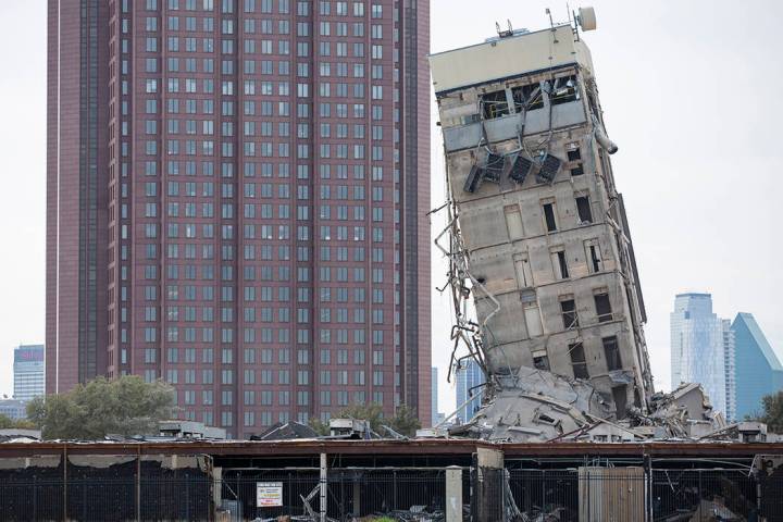 The former Affiliated Computer Services tower core shaft remains standing on Monday, Feb. 17, 2 ...