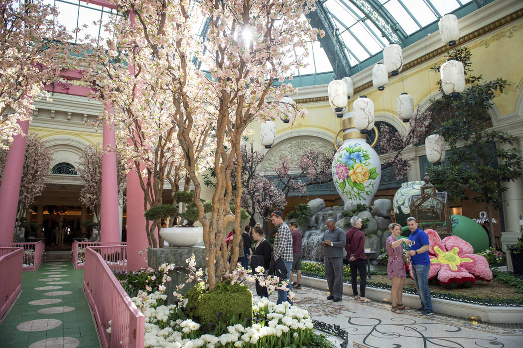 The Bellagio showcases its spring display at the Bellagio Conservatory & Botanical Gardens in L ...