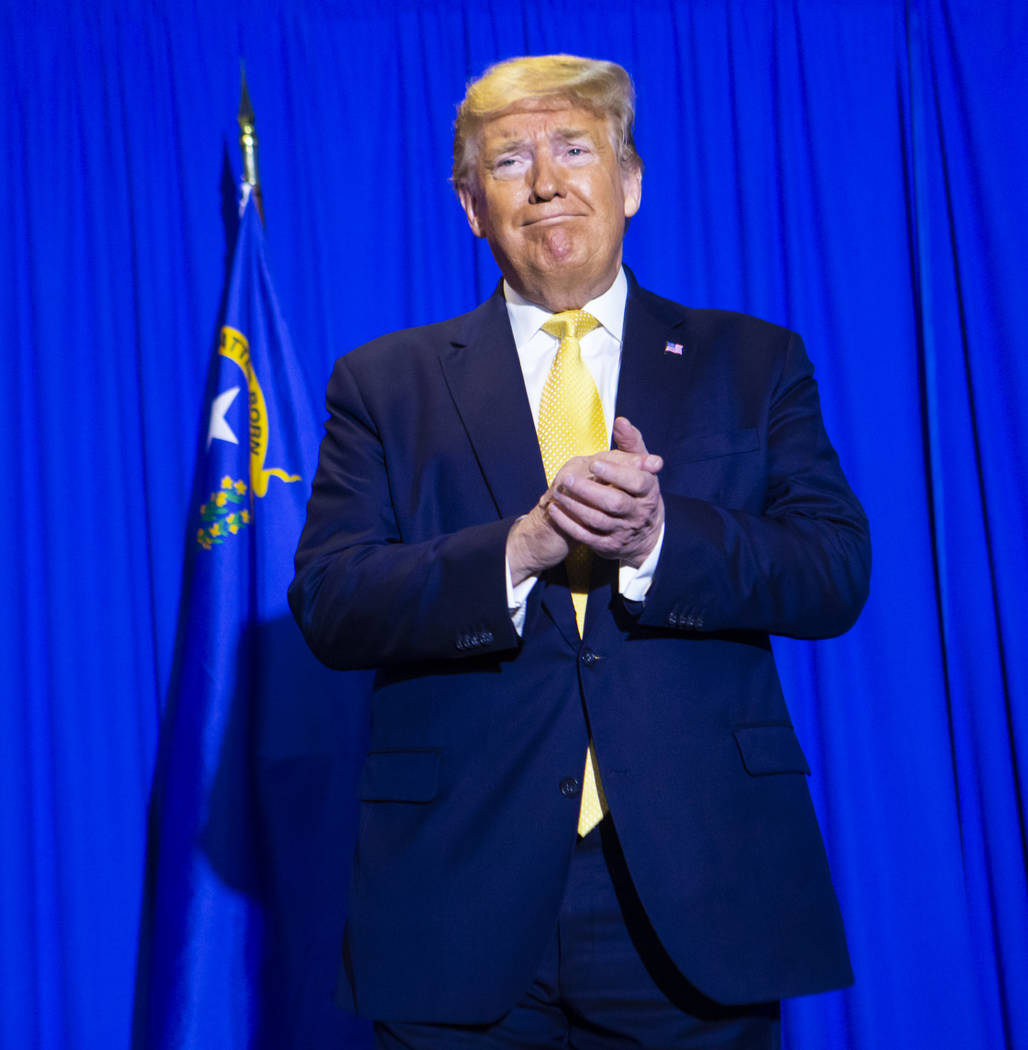 President Donald Trump arrives to speak at a graduation ceremony for participants of the Hope f ...