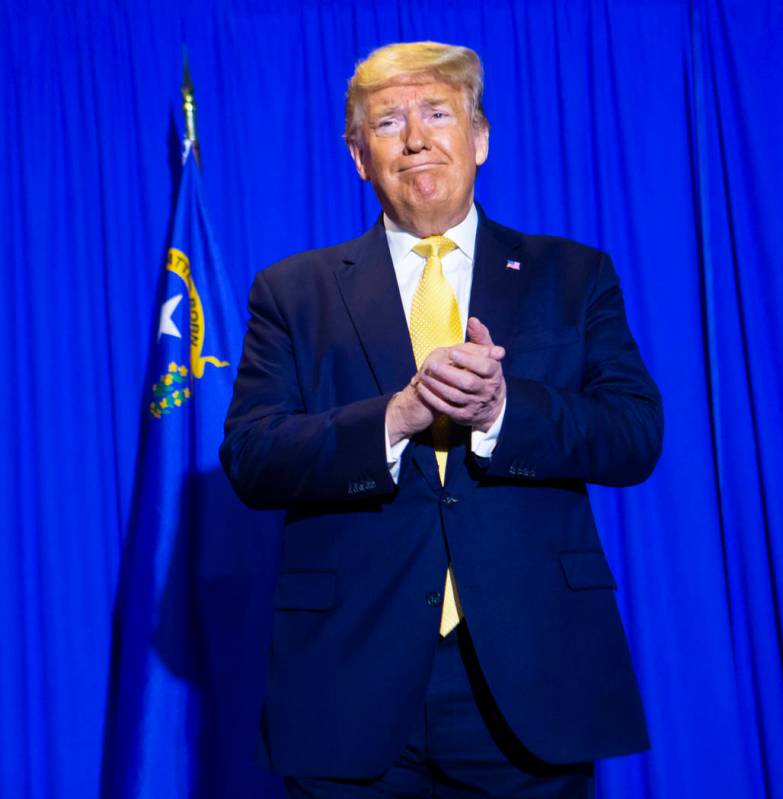 President Donald Trump arrives to speak at a graduation ceremony for participants of the Hope f ...