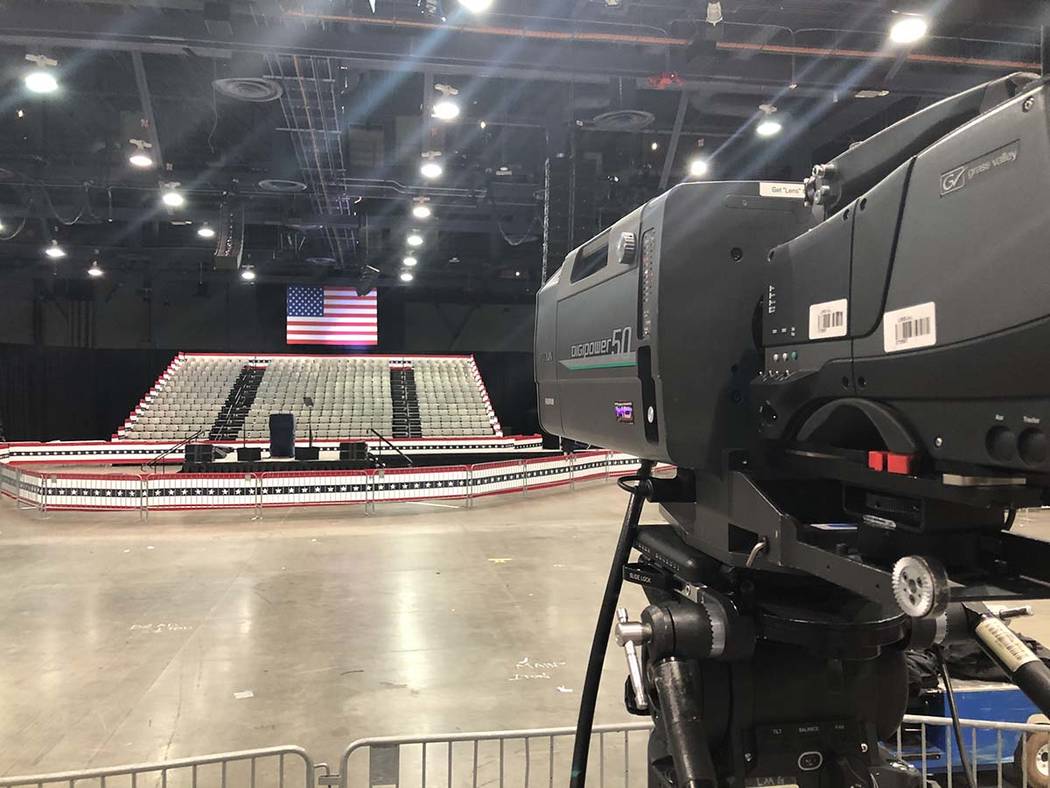 Preparations are underway inside the Las Vegas Convention Center on Thursday, Feb. 20, 2020, wh ...
