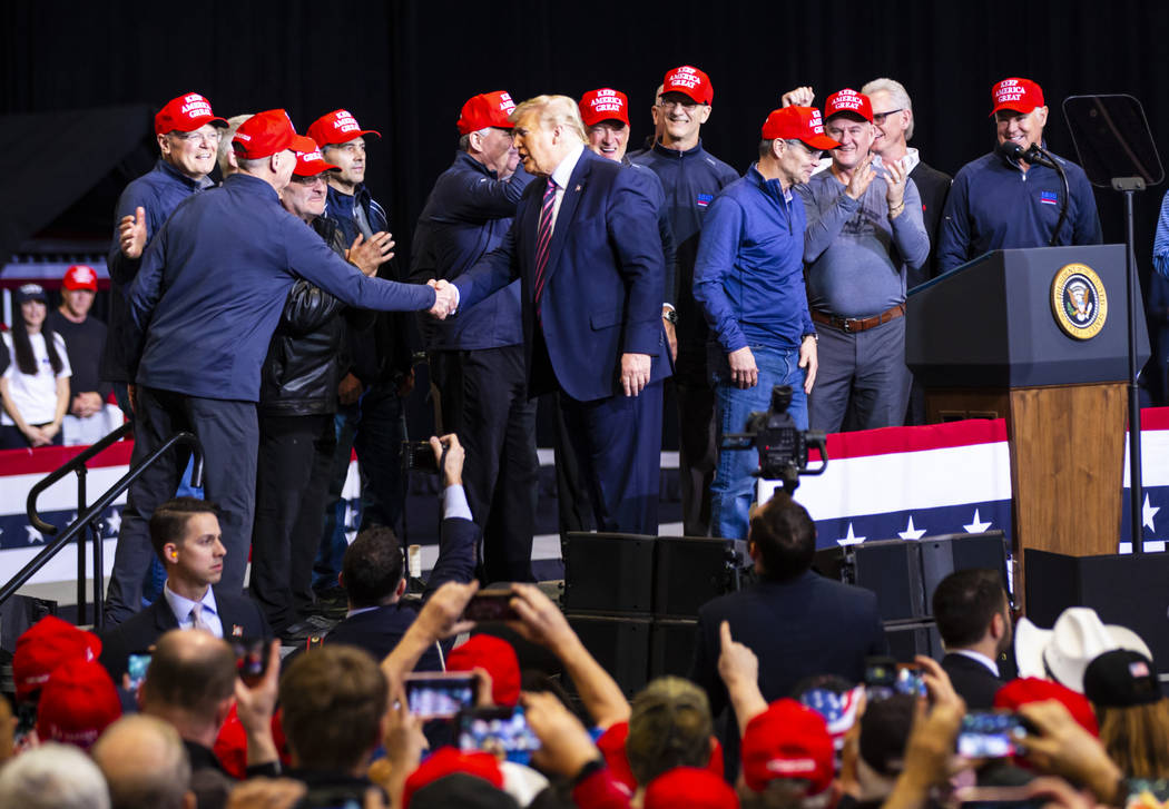 President Donald Trump welcomes members of the 1980 "Miracle on Ice" U.S. hockey team ...